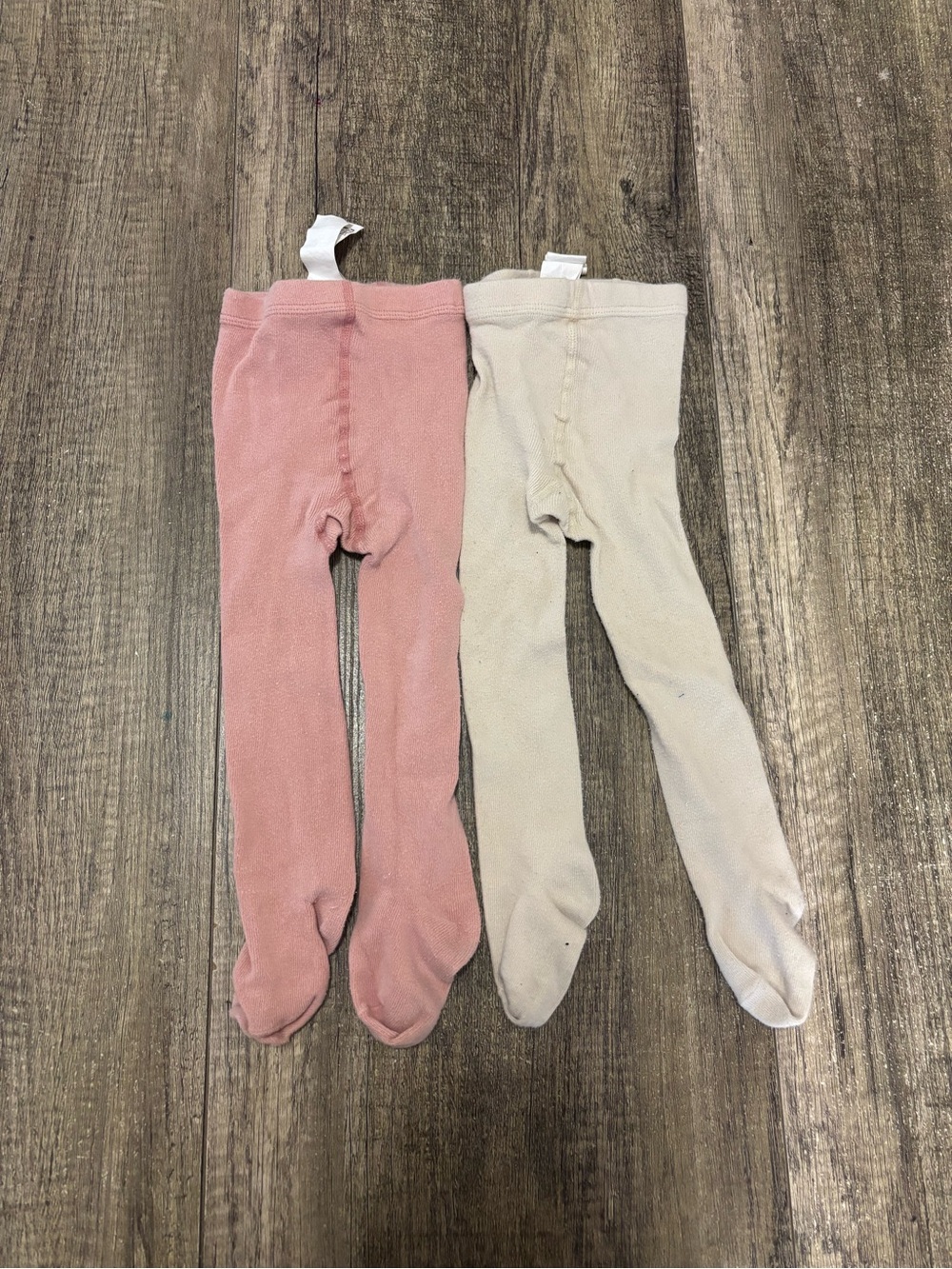 Zara Kids Pink and Cream Tights - Soft Knit Pair
